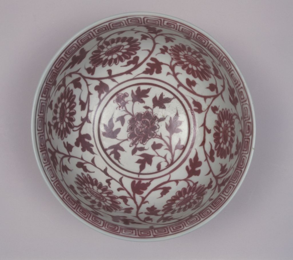 图片[2]-Underglaze red peony bowl-China Archive